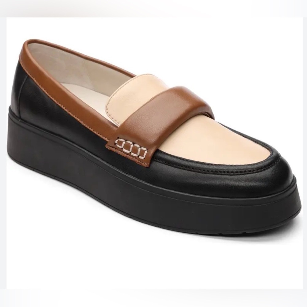 NWOT Sanctuary Black, Brown, and Cream Loafers